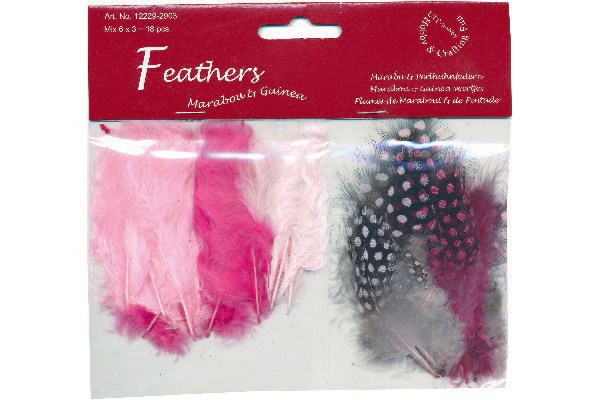Fjer marabou mix 18stk l.rød nuancer | Skola & Hobby - Konsthantverk - Handgjorda produkter | GameStuff