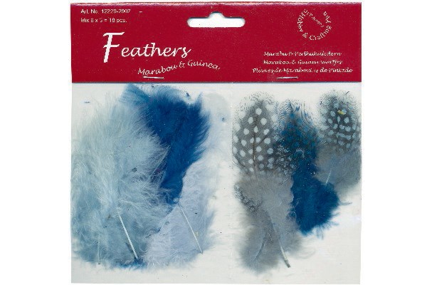 Fjer marabou mix 18stk petroleum nuancer | Skola & Hobby - Konsthantverk - Handgjorda produkter | GameStuff