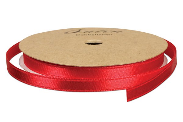 Satinbånd - B 10 Mm - Rød - 10 M