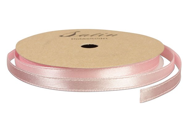 Satinbånd 10mm 10m lyserød