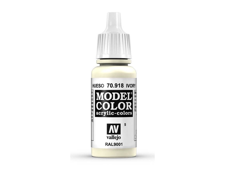 Vallejo 70.918, 17 ml, Elfenben, Matt, Flaska | Hobby - Färg vattenbaserad - Modell Färg | GameStuff