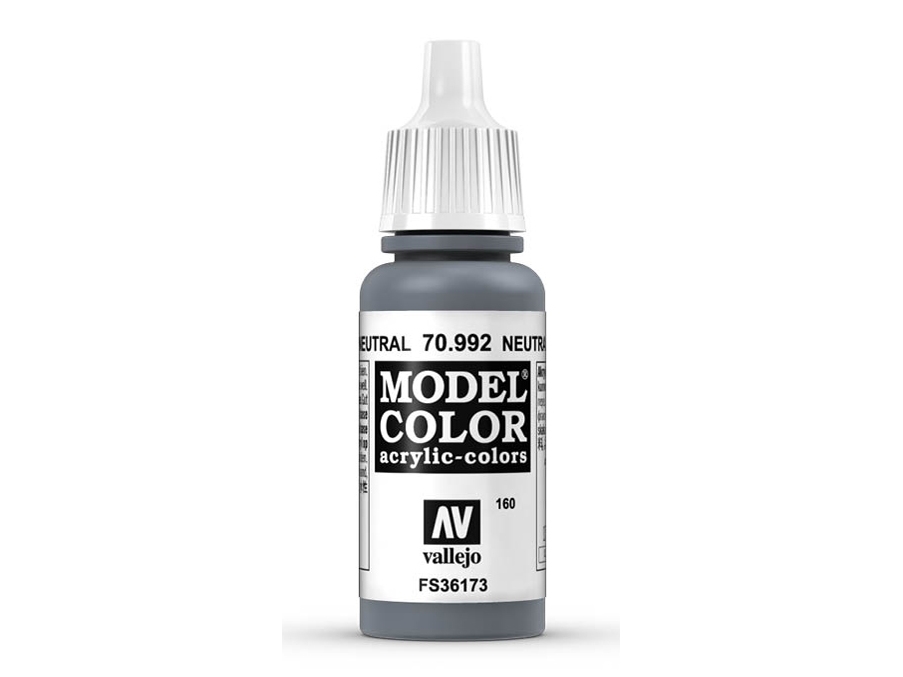 Vallejo 70.992, 17 Ml, Sort, Grå, Mat, Flaske