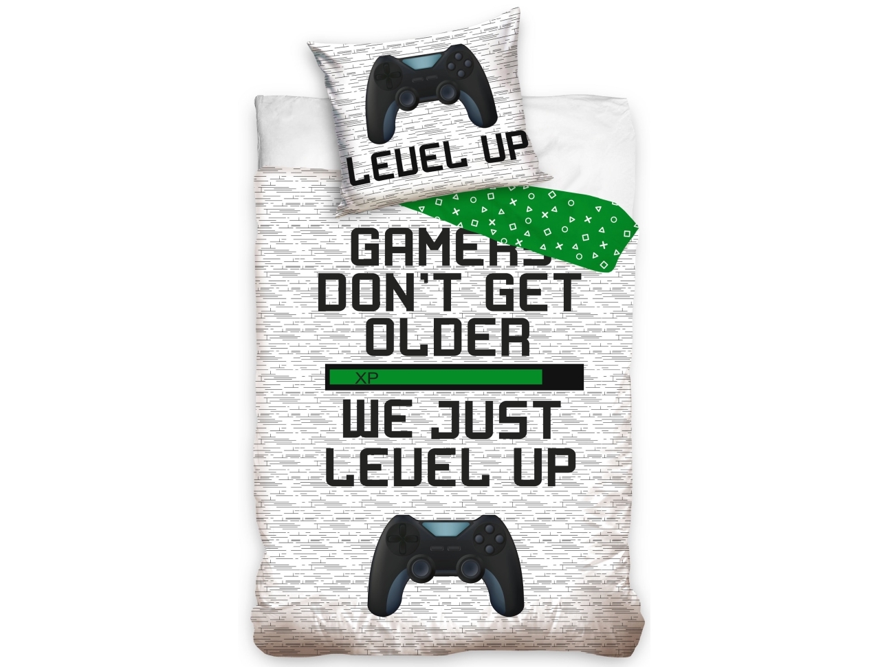 Billede af Gamer Sengetøj ''Level Up'' - 100 Procent Bomuld