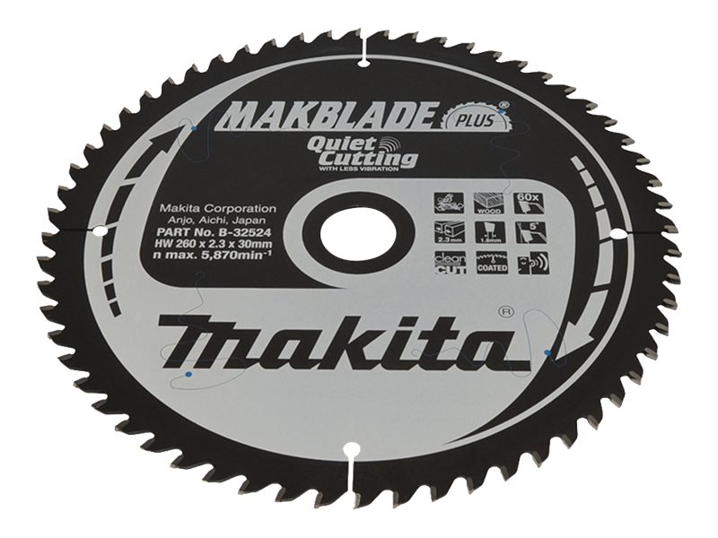 Makita MAKBLADE Plus - for træ - 260 - 60