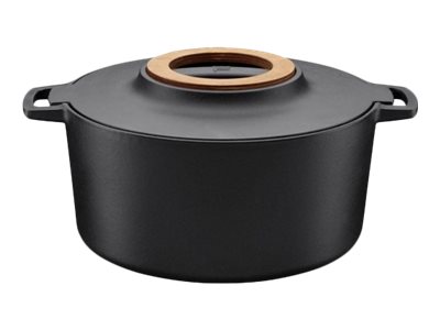 Fiskars Norden Gusseisen-Kasserolle 6 L, 6 L, Schwarz, Eisenguss, Emaille, Keramik, Gas, Halogen, Induktion, 270 °C