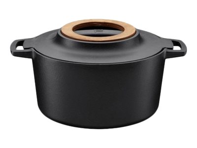 Fiskars Norden Gusseisen-Kasserolle 4 L, 4 L, Schwarz, Eisenguss, Emaille, Keramik, Gas, Halogen, Induktion, 270 °C