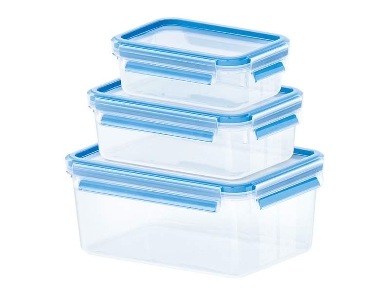 Emsa Clip & Close 3Er Set, 5085, Set, Rechteckig, Transparent, Thermoplastisches Elastomer (Tpe), Deutschland, 167 Mm