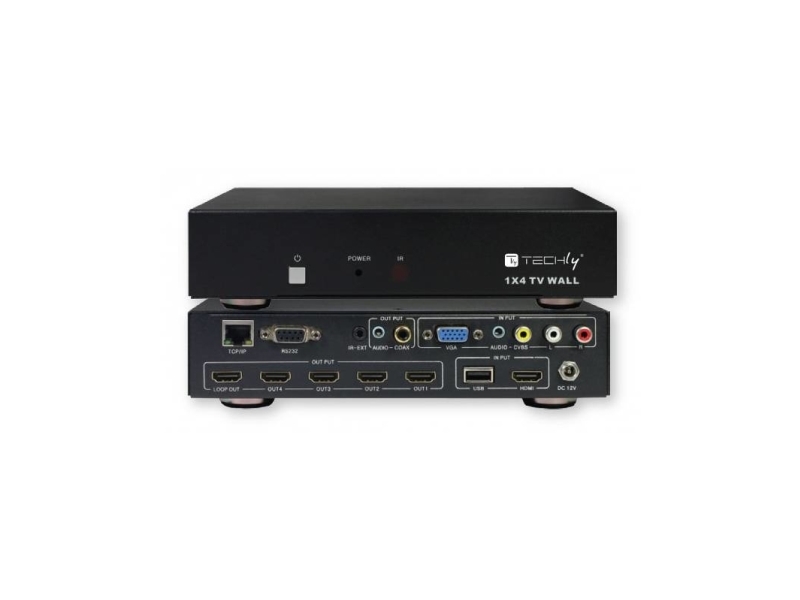 Techly Idata Hdmi-Mx14, Hdmi/Dvi, Hdmi, Cvbs / Vga / Hdmi, 1.3A, 1920 X 1080 Pixel, Sort