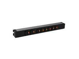 Legrand 646809, 1U, Horizontal, Aluminium, Schwarz, 8 Ac-Ausgänge, C13-Koppler, C19-Koppler