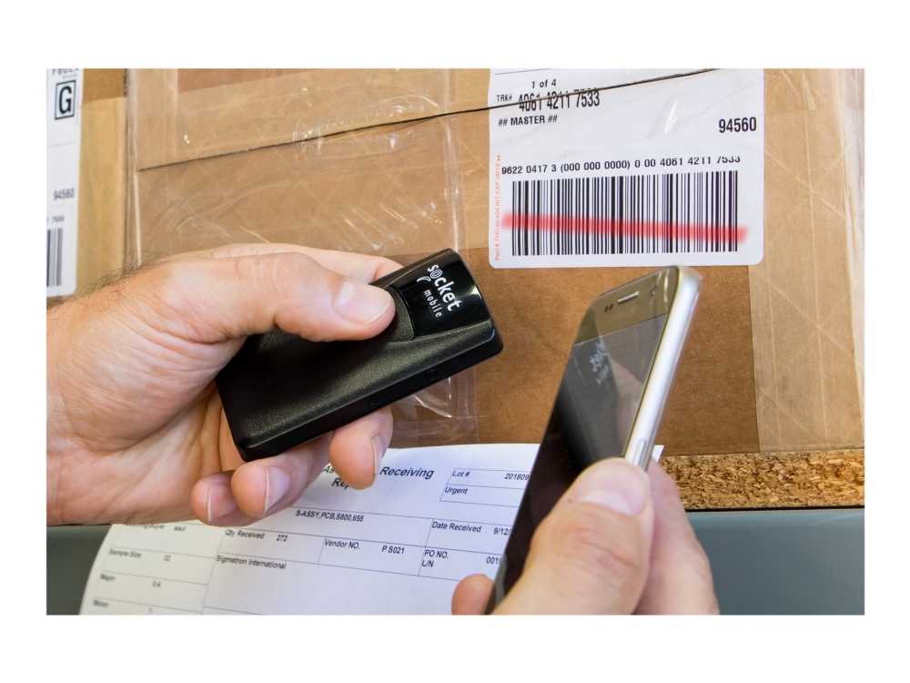 Socket Mobile CX2881-1476, Kannettava viivakoodinlukija, 1D, Codabar, Code 11, Code 128, Code 39, Code 93, EAN-13, GS1-128 (UCC/EAN-128), JAN, MSI, Plessey,..., 50,8 cm, 0 - 110000 lx, Langaton