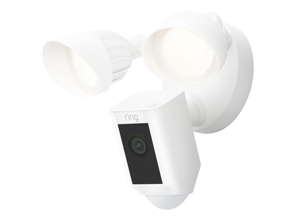 Ring Floodlight Cam Wired Plus - Netværksovervågningskamera - Udendørs - Vejrbestandig - Farve (Dag/Nat) - 1080P - Audio - Trådløs - Wifi - Ac 120/23