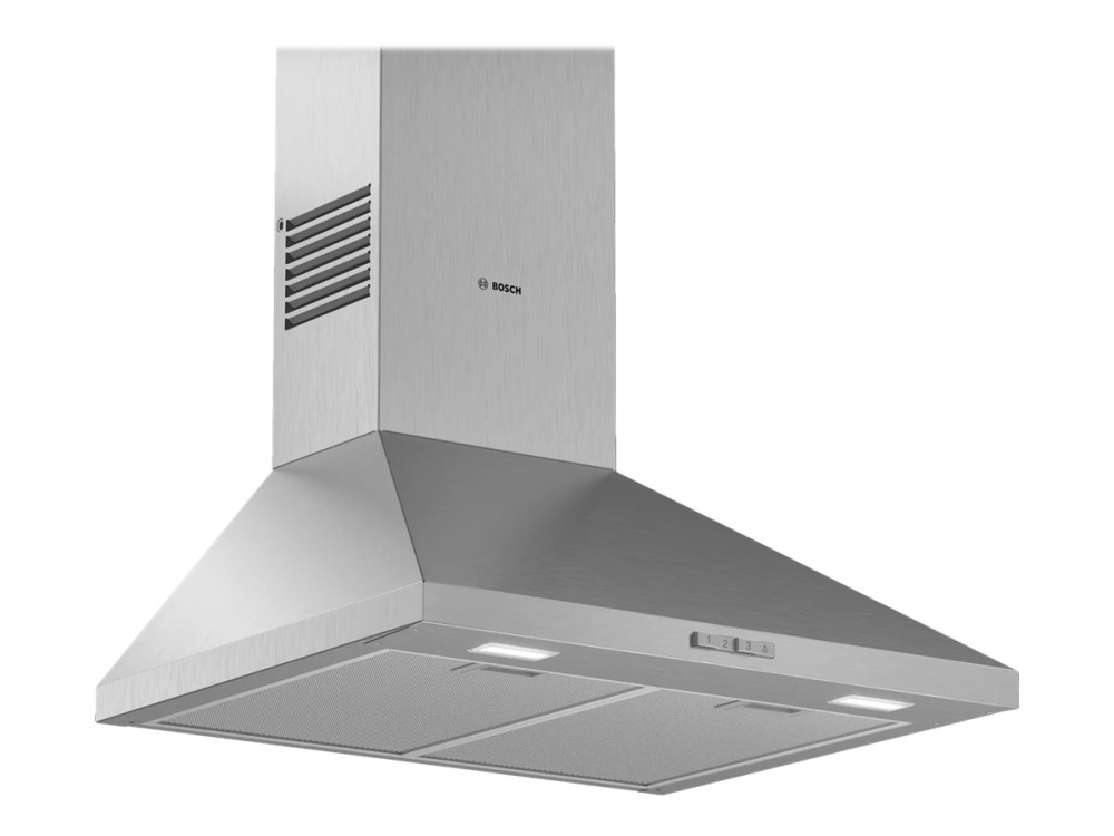 Bosch Serie | 2 DWP66BC50 - Hætte - skorsten - bredde: 60 cm - dybde: 50 cm - udtrækning og recirkulation (-) - med intern motor - rustfrit stål