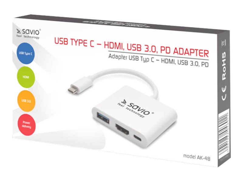 Savio Ak-48 - Dockingstation - Usb-C - Hdmi