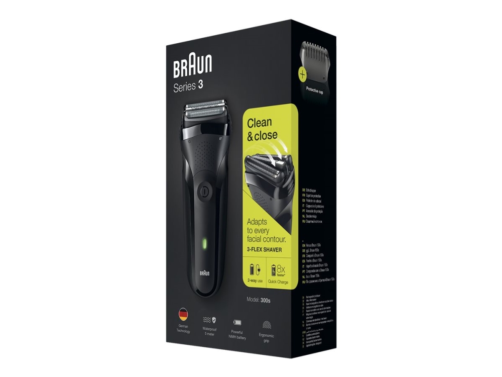 Braun Series 3 300S - Shaver - Trådløs - Sort