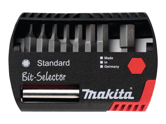 Makita Bit-Selector Standard - Skruetrækkerbitsæt - 8 Stykker - Hex - H2.5, H3, H4, H5, H6, H8, H1.5, H2 - For Makita Dhp482rtj