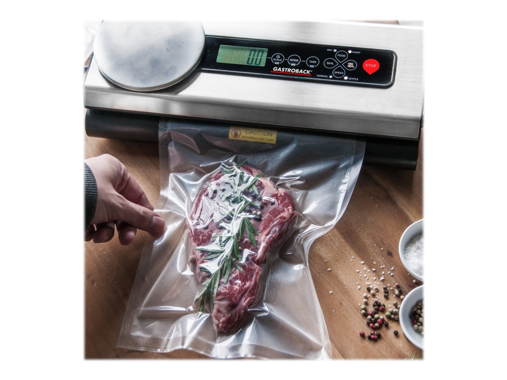 Gastroback Design Advanced Scale, Musta, Hopea, 0,8 mbar, Marinointi, Tyhjiötiiviste, Anturi, Kosketus, 30 cm, 120 W