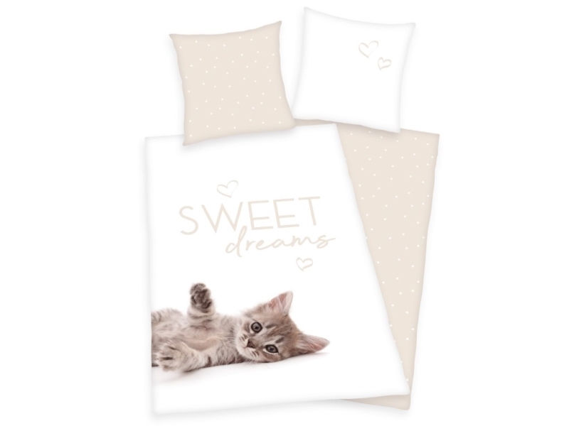 Billede af Kattekilling Sweet Dreams Sengetøj - 100 Procent Bomuld