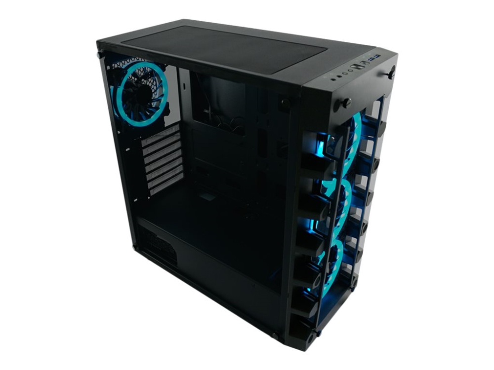 Lc Power Gaming 709B Solar_System_X - Tower - Atx - Sidepanel Med Vindue (Hærdet Glas) - Ingen Strømforsyning - Sort - Usb/Lyd