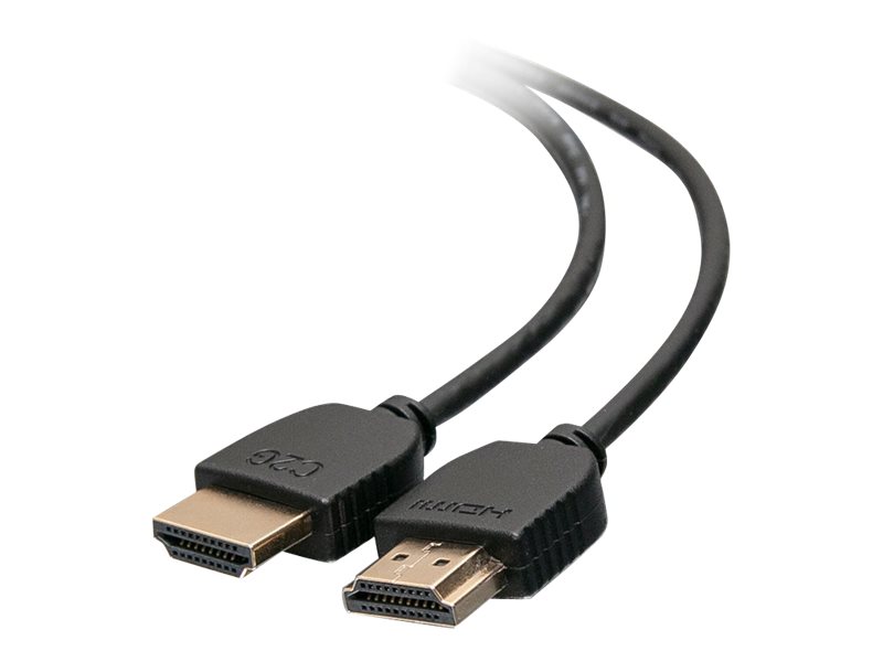 C2g 2Ft 4K Hdmi Cable - Ultra Flexible Cable With Low Profile Connectors - Hdmi-Kabel - Hdmi Han Til Hdmi Han - 61 Cm - Dobbelt Afskærmet - Sort