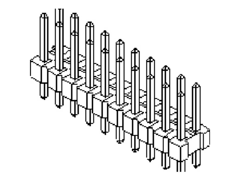 Molex Indbygningsstiftliste (Standard) Antal Rækker: 2 Poltal Hver Række: 10 10897201 1 Stk Bag