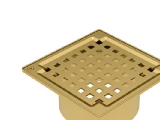 Blücher Overdel Square - Uden Bærering, Messingfarvet, Til Beton, 145X145mm, Stål