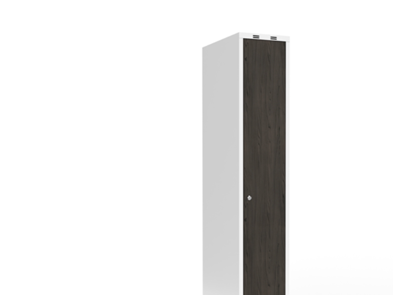 Garderobeskab 1X400 Mm Skråt Tag Hel Søjle Laminat Dør Nocturne Wood Cylinderlås