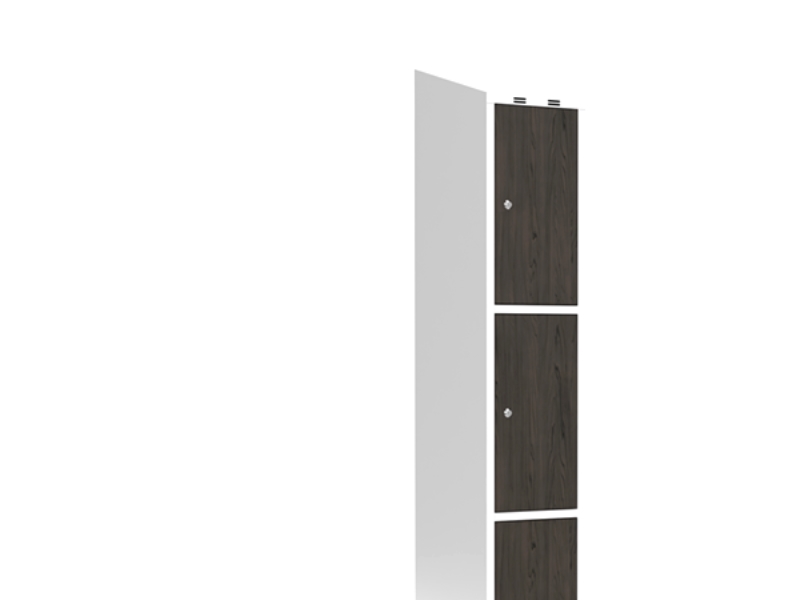 Garderobenschrank 1X400 Mm Schrägdach 3-Teiliges Säulensystem Laminattür Nocturne Wood Zylinderschloss