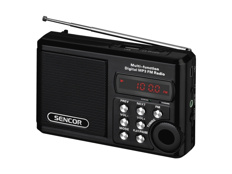 Sencor SRD 215 B, analoginen, FM, 88 - 108 Mhz, 2 W, lajittelu, 230 V