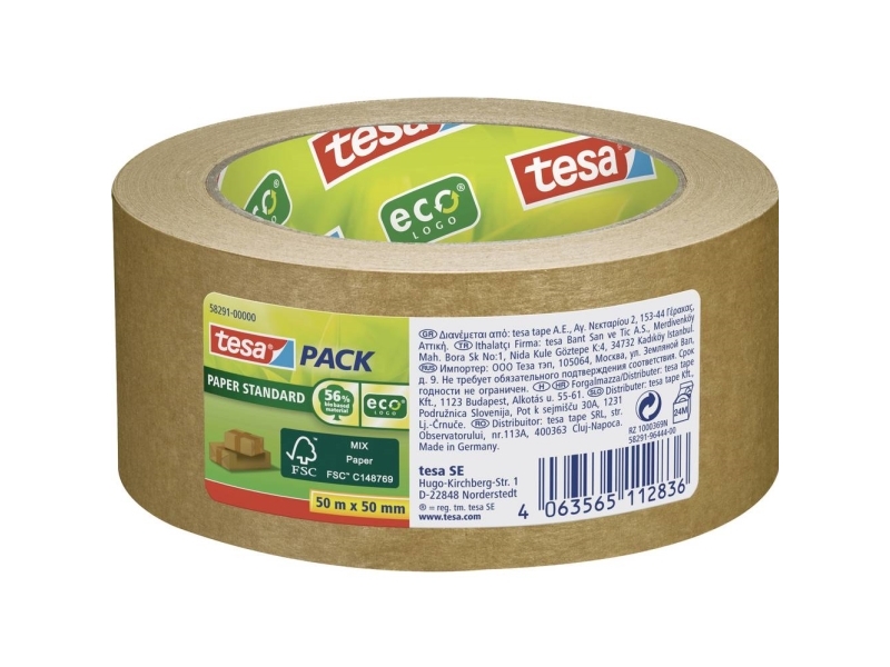 Packtejp Tesapack ecoLogo Paper Standard 50 mm x 50 m brun | Papper & Emballage - Förpackningstejp - Förpackningstejp | GameStuff