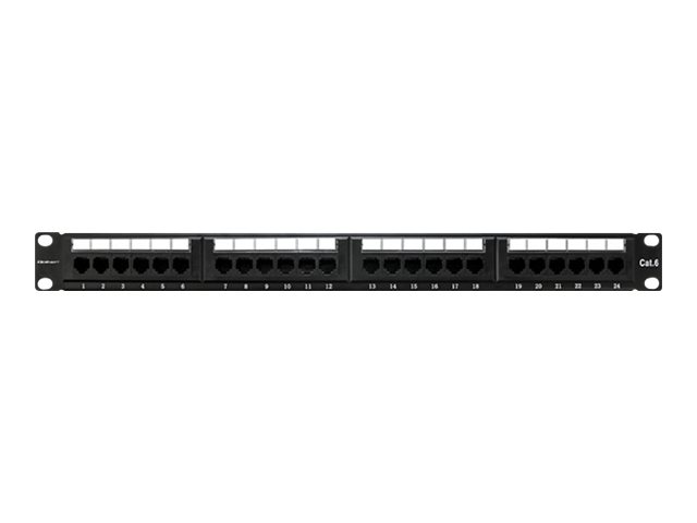 Qoltec 54474 Patch Panel Rack 24 Jungtys Cat 6 Utp Juodas
