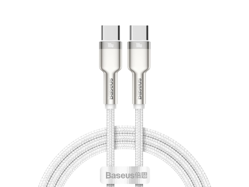 Baseus CATJK-C02, Hvid, USB C, USB C, 1 m, Hanstik, Hanstik