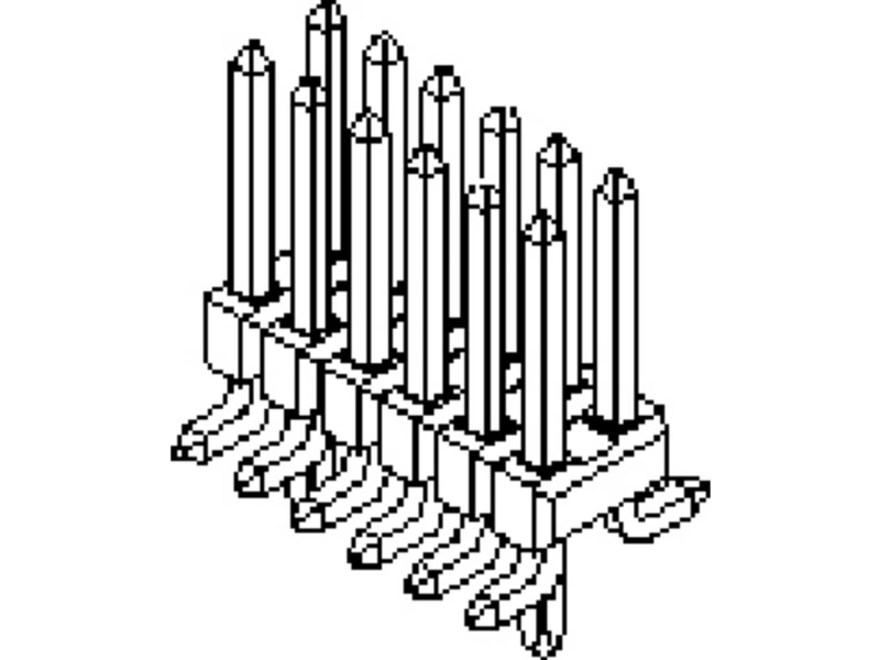 Molex Indbygningsstiftliste (Standard) Antal Rækker: 2 Poltal Hver Række: 6 15910120 1 Stk Tube