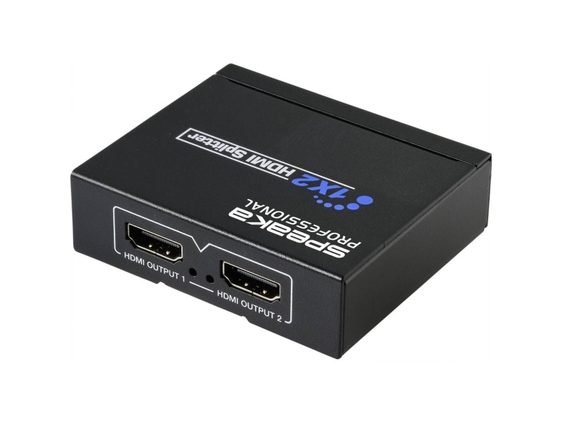 SpeaKa Professional SP-HDS-110, HDMI, 2x 3840 2160 Pixel, Schwarz, Metall, HD
