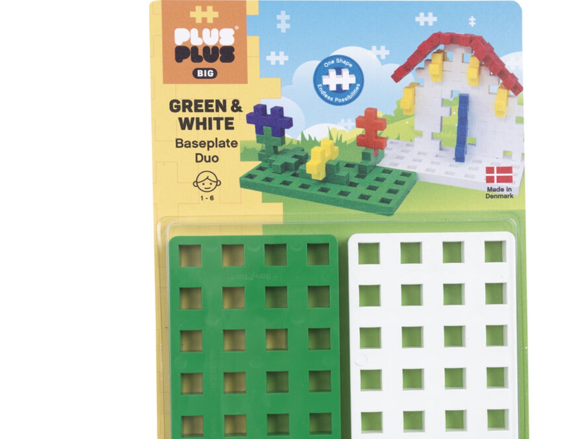 Plus-Plus Big Baseplate / 2 Pcs White/Green