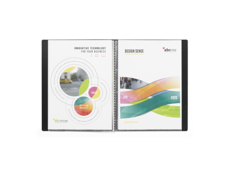 Præsentationsmappe DURALOOK® sort A4 med 10 lommer - (5 stk.)