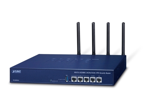 Planet Wi-Fi 6 Ax2400 2.4Ghz/5Ghz, Eingebauter Ethernet-Anschluss, Blau, Tabletop-Router