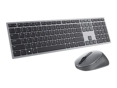 Dell Pro Plus-Tastatur Und -Maus – Km7321w - Französisch (Azerty), Volle Größe (100%), Kabellos, Rf Wireless + Bluetooth, Azerty, Grau, Titan, Maus E