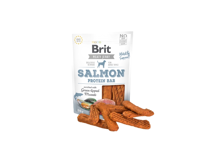 Brit Jerky Snack, Snacks, Hund, Vuxen, Lax, 80 g, Sockerfri | Sällskapsdjur - Hund - Hundgodis | GameStuff
