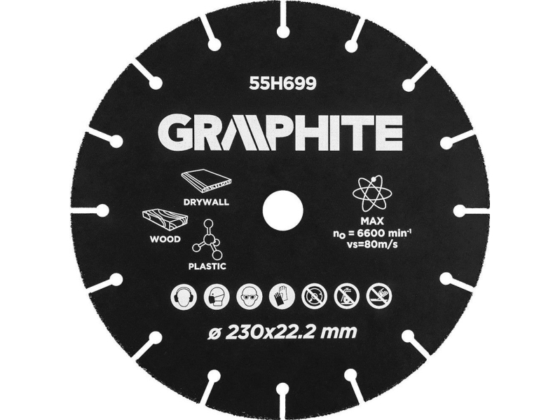 Grafit Tc Skæreskive Til Træ Og Plast 230 X 22,2 Mm