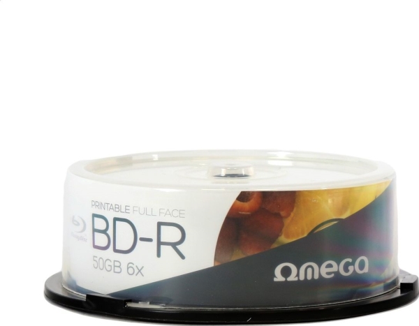 Omega Bd-R Blu-Ray 50Gb, 6X, Print Ff, Cakex25