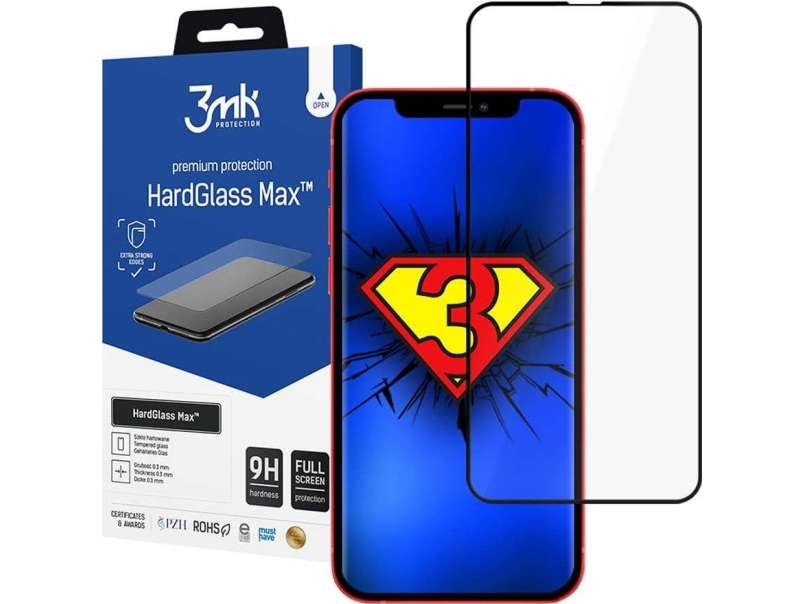 3Mk Hardglass Max Fingerabdruckschutz Für Iphone 13 Pro Max Black (Gehärtetes Glas)