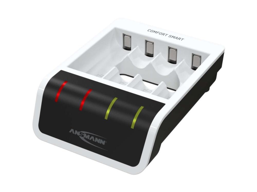ANSMANN Comfort Smart - 1,5 timer USB-batterioplader - (for 4xAA/AAA) - 800 mA - hvid, sort