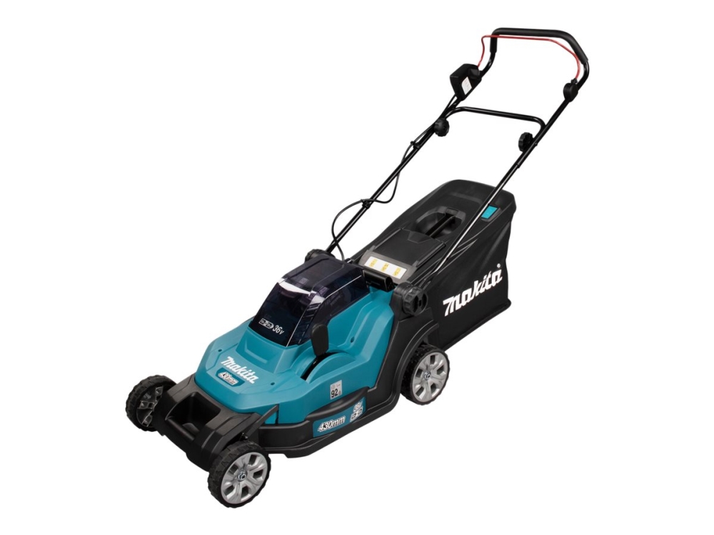Makita DLM432PT2 - Gräsklippare - sladdlös - 18 V - 5 Ah - 2 batterier - 3600 vpm - 43 cm - 17.5 kg | Trädgården - Trädgårdsmaskiner - Batteri gräsklippare | GameStuff
