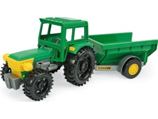 Bauernhof-Traktor Mit Anhänger In Einer Pappbox