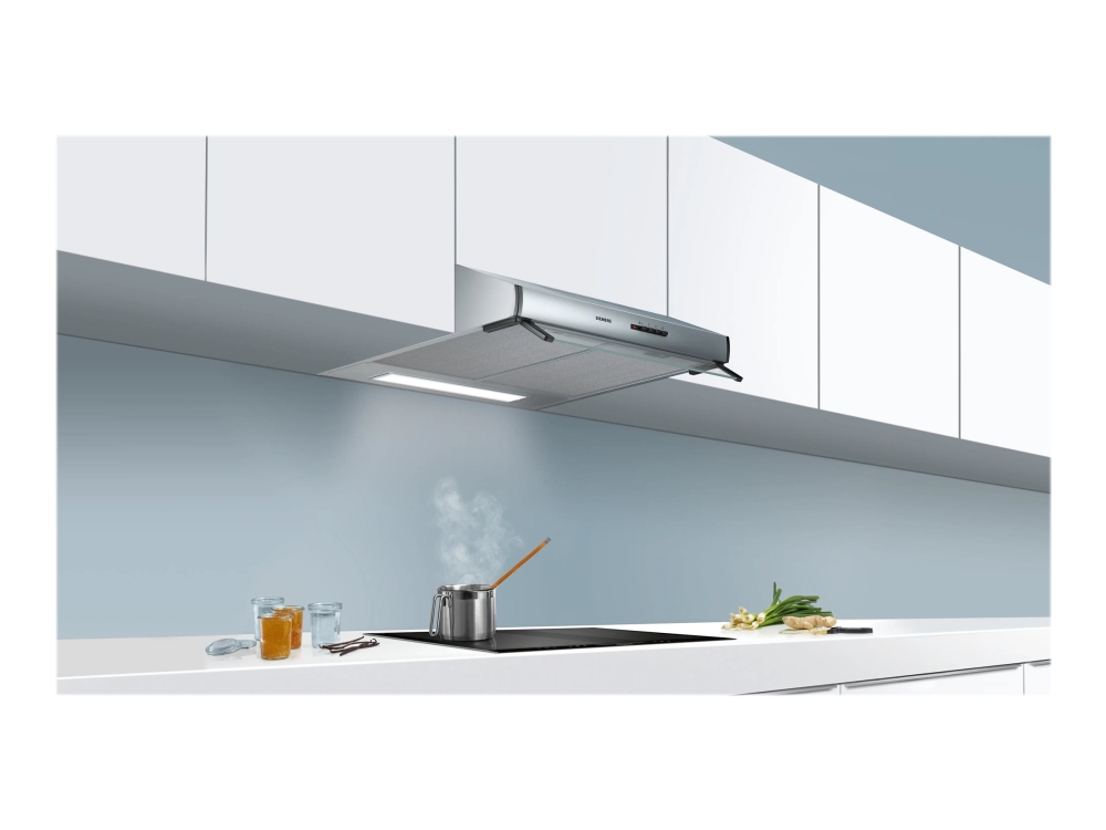 Siemens iQ100 LU63LCC50 - Kåpa - standard - bredd: 60 cm - djup: 48.2 cm - utsug och cirkulation - med inbyggd motor - rostfritt stål | Vitvaror - Köksfläktar - Vägghängda | GameStuff