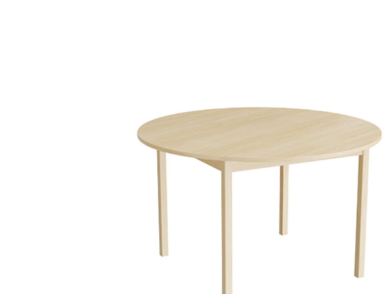 Bord Lovis 604, Ø1200 Mm, Højde 720 Mm, Birk Laminat På Birk Understel