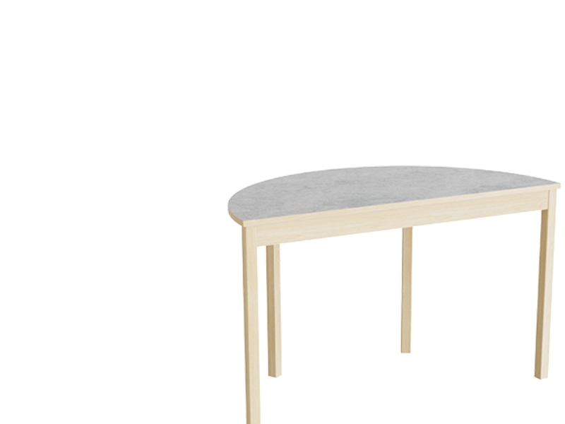 Pöytä Lovis 609, 1200x600 mm Korkeus 600 mm, vaaleanharmaa linoleumi, koivurunko