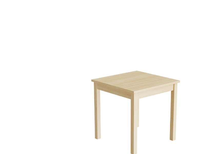 Pöytä Lovis 601, 600x600 mm Korkeus 720 mm, vaaleanharmaa linoleumi, koivurunko