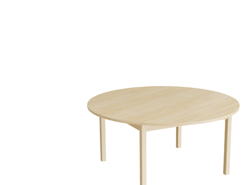 Bord Lovis 604, Ø1200 mm, højde 550 mm, lyddæmpende birk laminat på birk understel