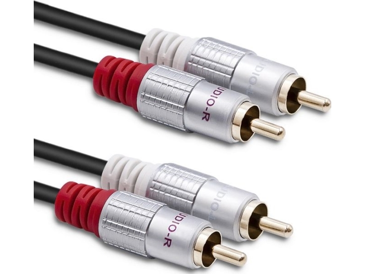 Qoltec 52337, 2 X Rca, Männlich, 2 X Rca, Männlich, 2 M, Schwarz